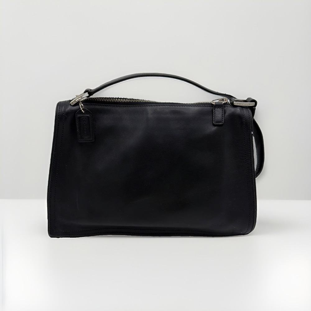 Coach Shoulder Bag Black Leather Handbag Purse Vintage Y2k 6145